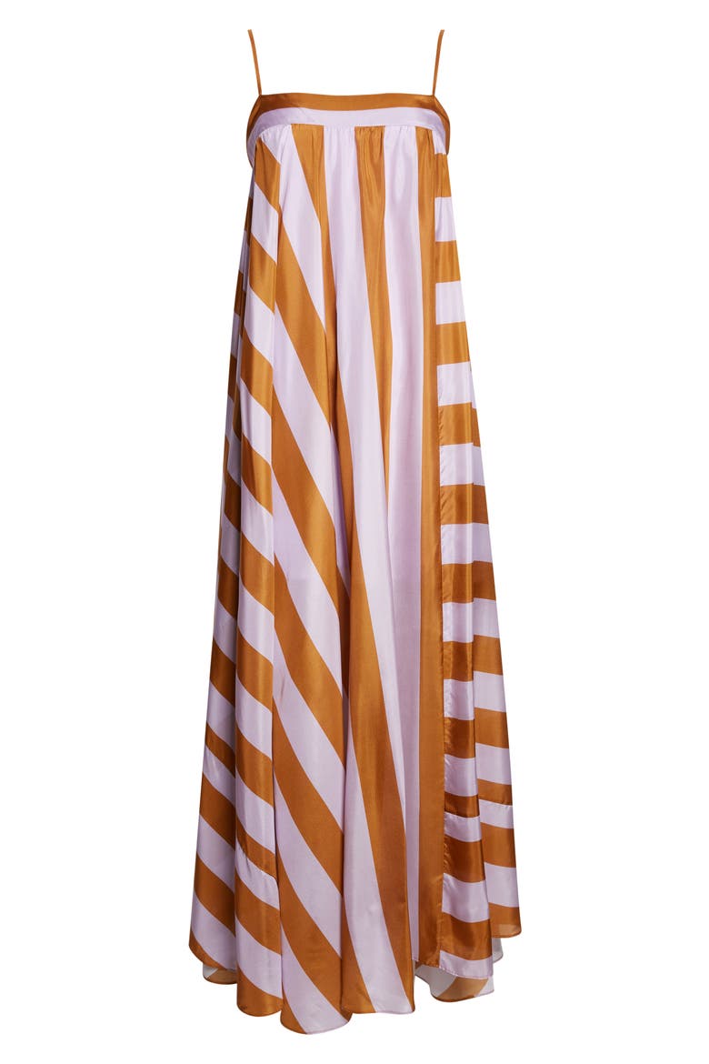Indra Stripe Silk Maxi Dress, Alternate, color, LILAC TAN
