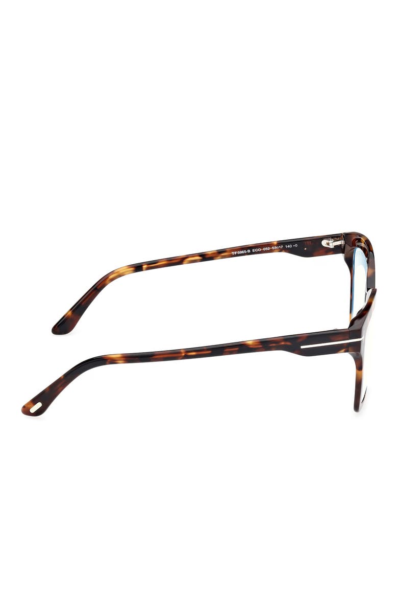 53mm Square Blue Light Blocking Optical Glasses, Alternate, color, VINTAGE HAVANA ECO / T LOGO