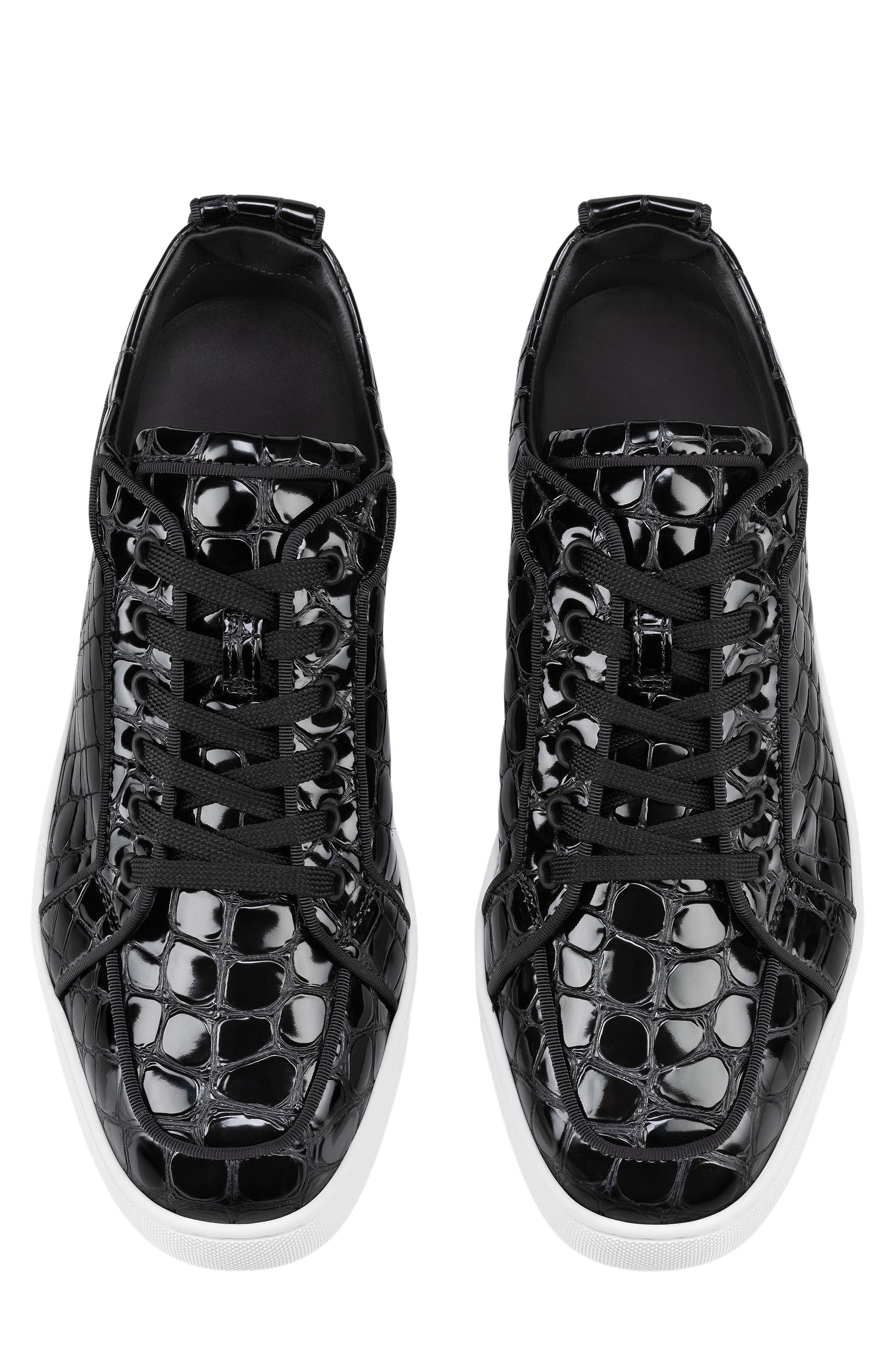 Rantulow Orlato Croc Embossed Patent Leather Sneaker, Alternate, color, BLACK