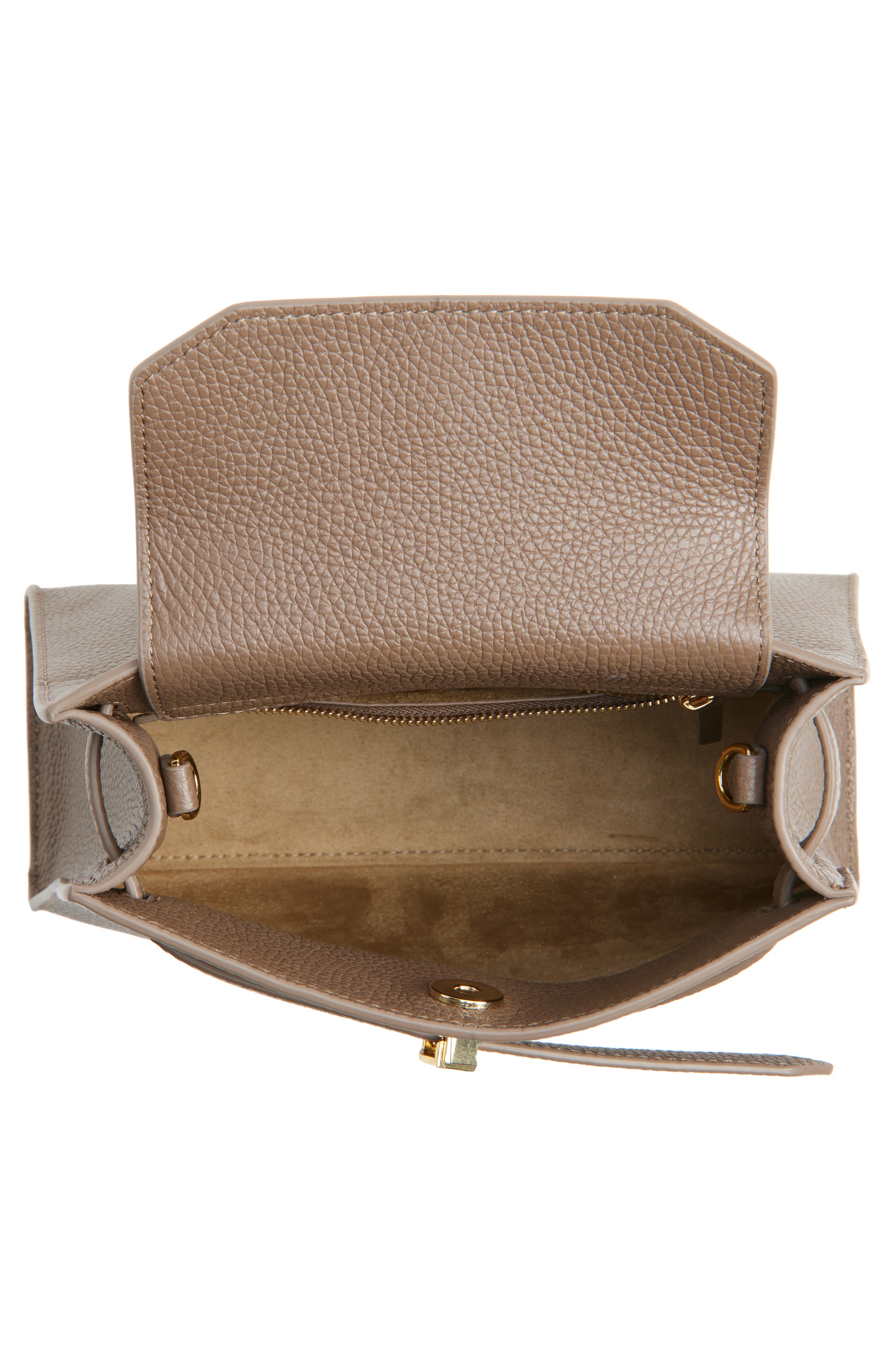 Dash Leather Top Handle Bag, Alternate, color, BARK