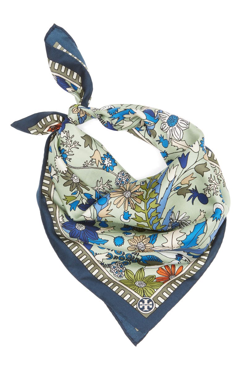 Tory Burch Meadow Folly Silk Scarf, Alternate, color, 