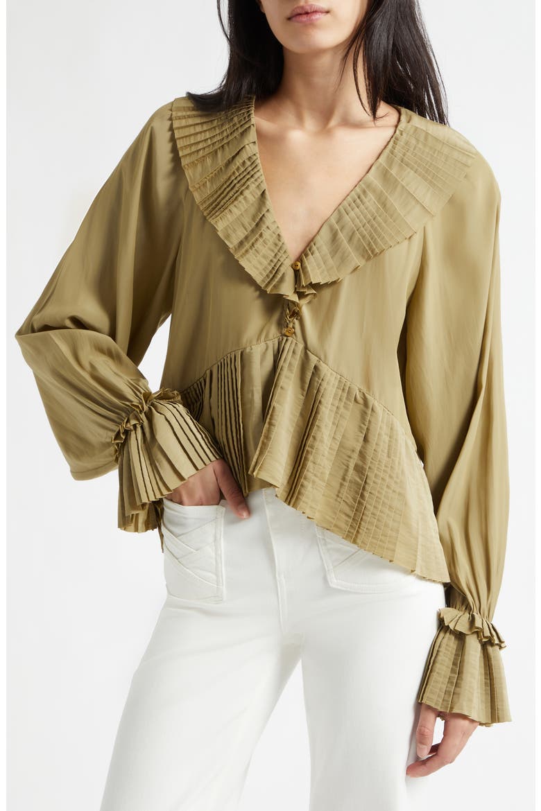 Jacklyn Ruffle Top, Alternate, color, SAFARI
