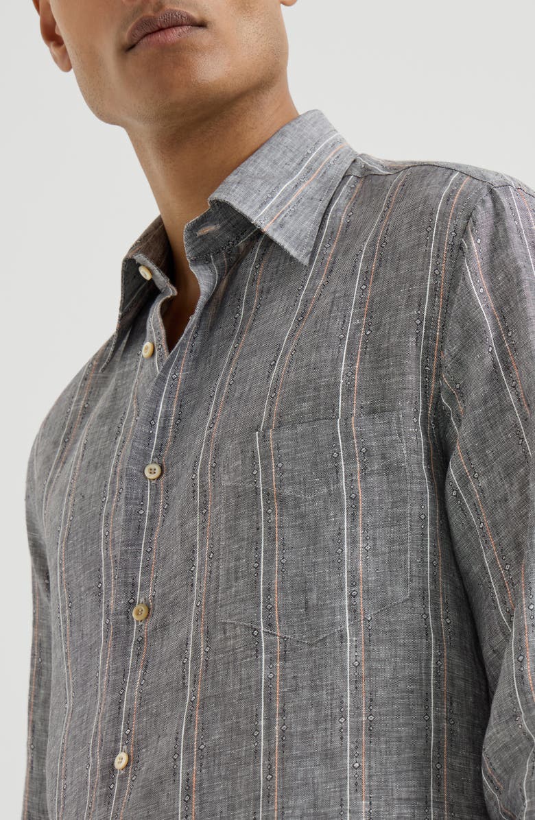 Brunello Cucinelli Shirt with chest pocket, Alternate, color, Grey