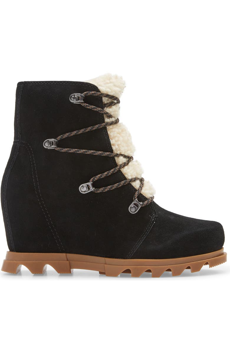 SOREL Joan of Arctic III Genuine Shearling Trim Waterproof Wedge Boot, Alternate, color,