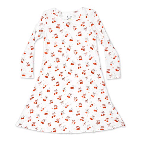 Kids' Cherry On Top Long Sleeve Dress