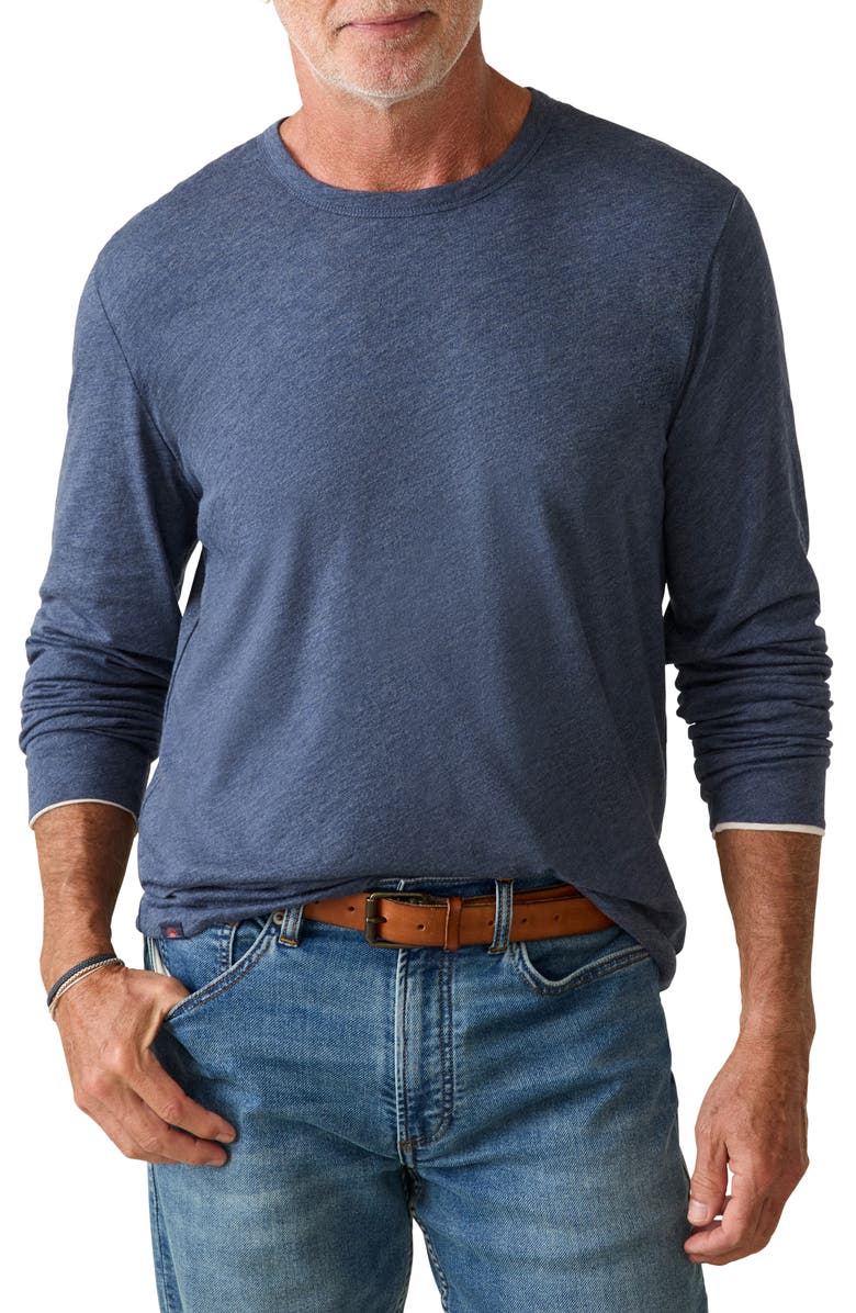 Faherty Cloud Reversible Crewneck T-Shirt, Main, color, Ivory Heather