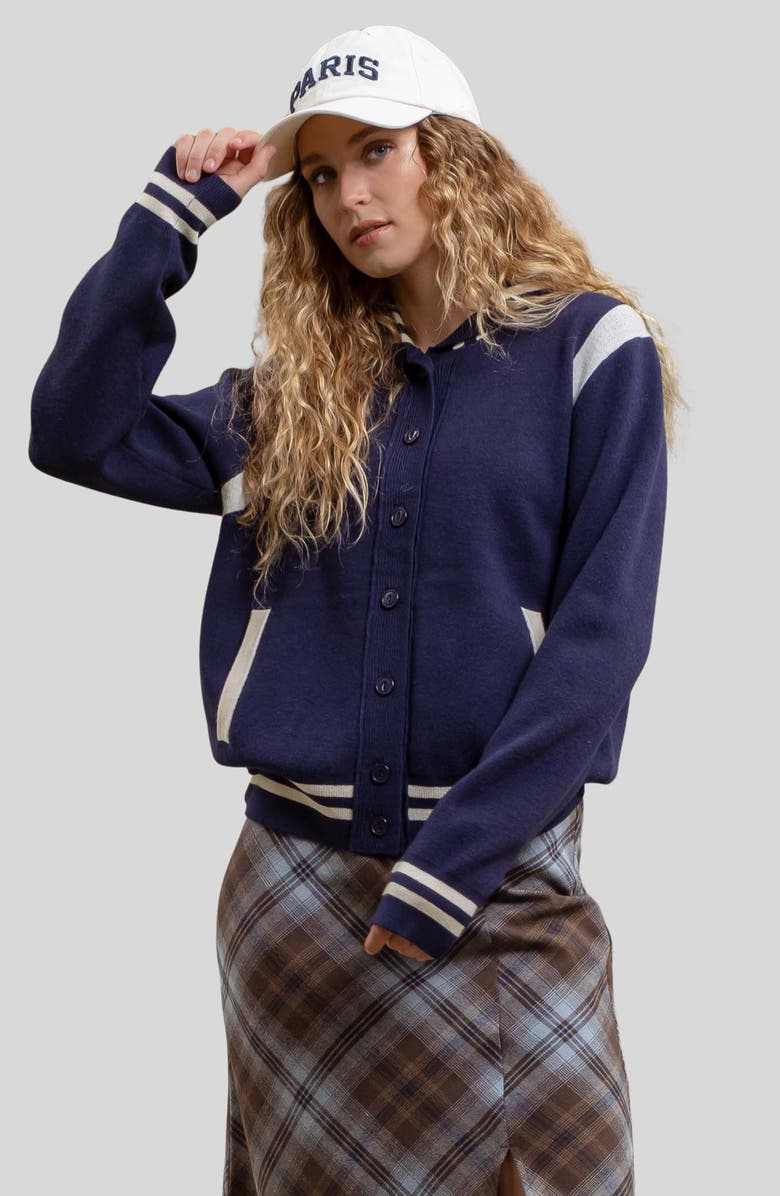 Blu Pepper Varsity Jacket, Alternate, color,