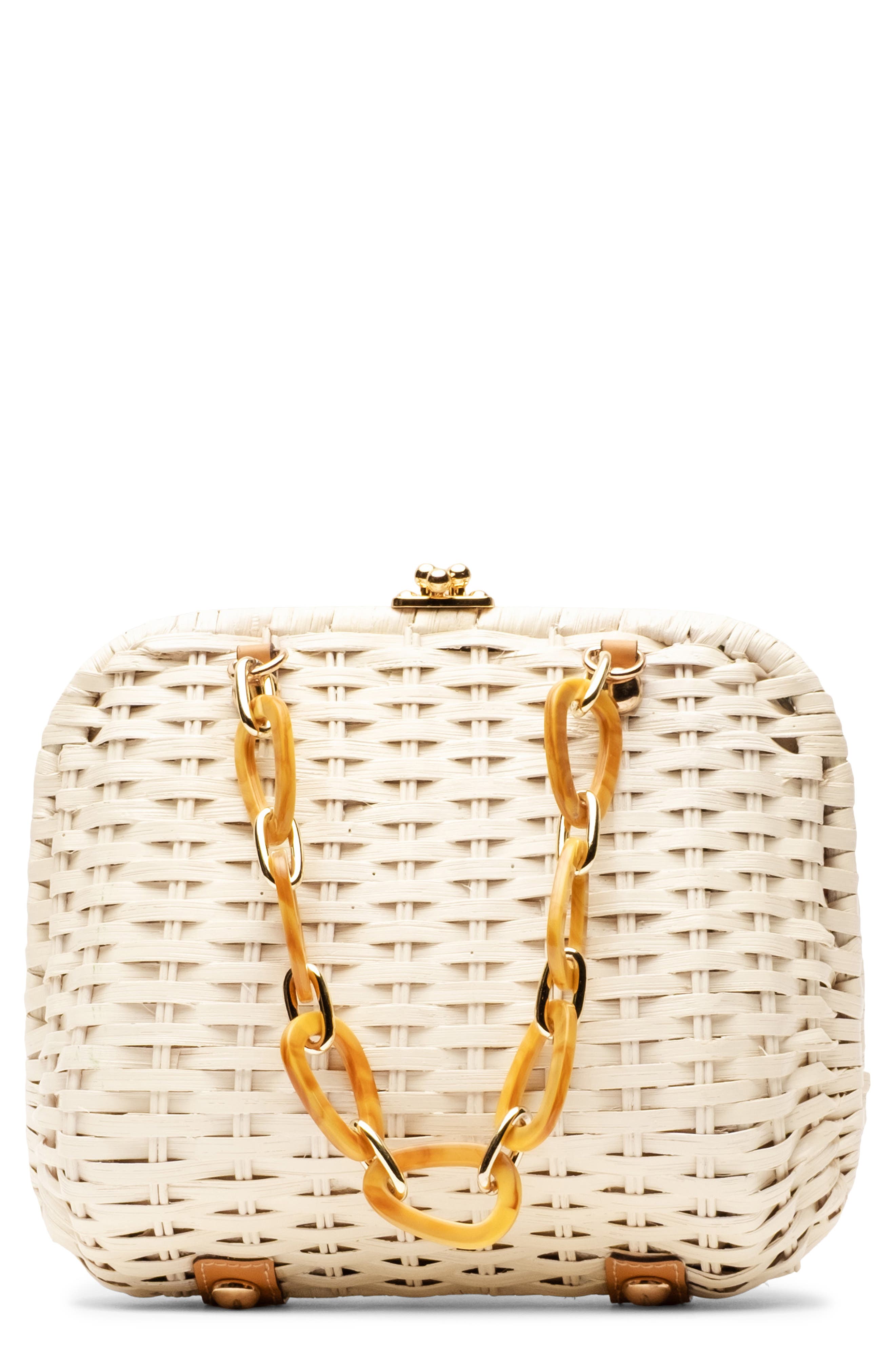 Frances Valentine Hen Wicker Basket Bag, Main, color, 