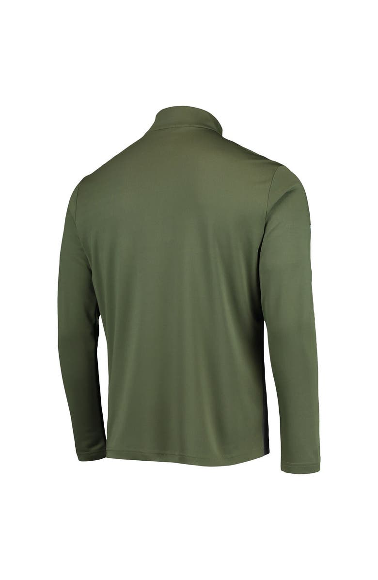 LEVELWEAR Men's Levelwear Olive Chicago Cubs Delta Pursue Quarter-Zip Jacket, Alternate, color, 