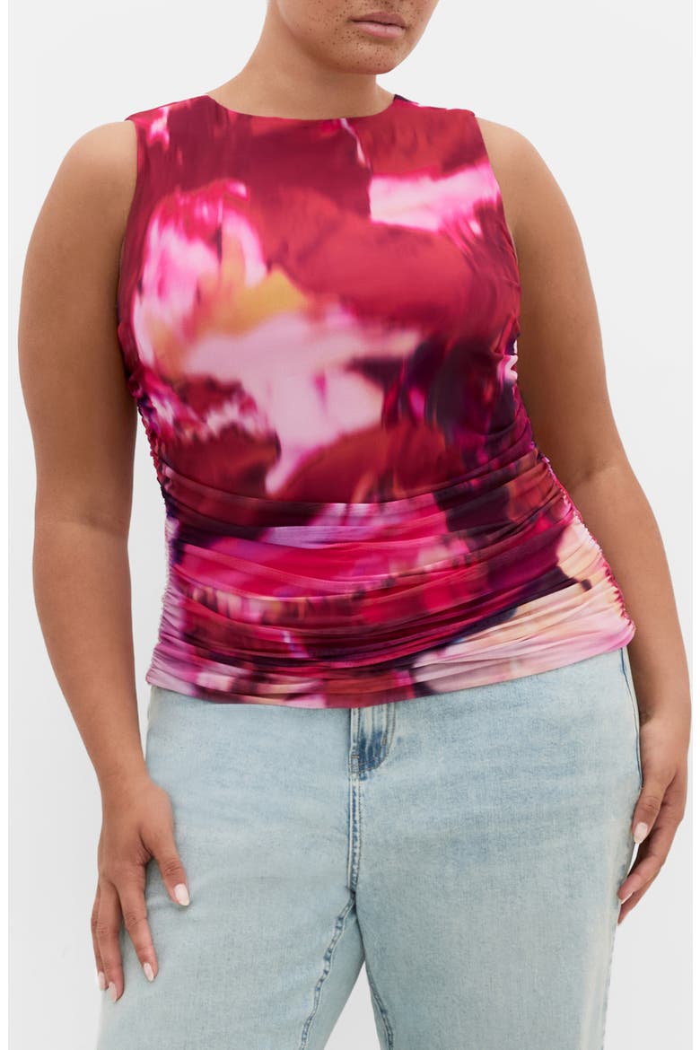 Livia Print Sleeveless Top, Main, color, COLOUR BURST