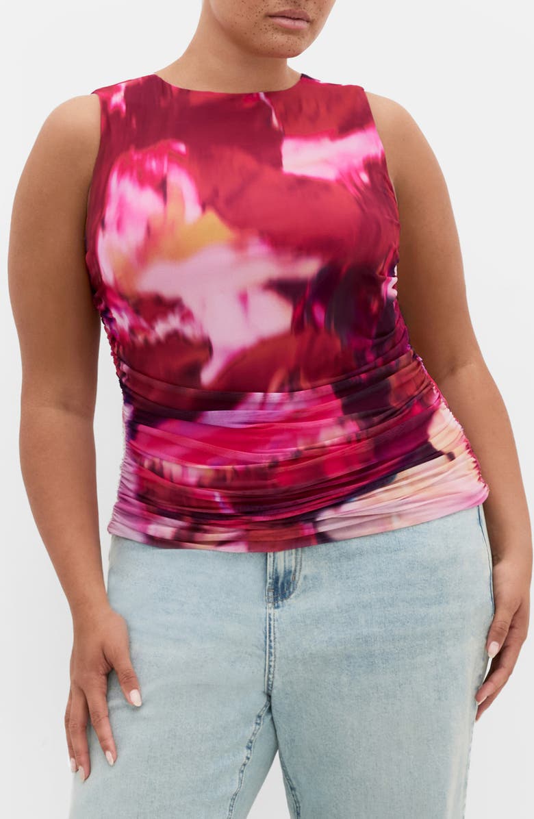 City Chic Livia Print Sleeveless Top, Main, color, 
