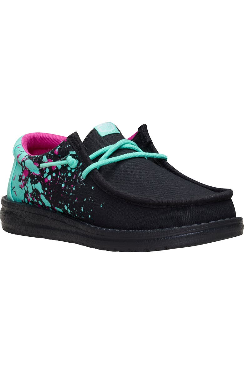 Hey Dude Kids' Wally Paintball Slip-On, Main, color, Black/ Multi