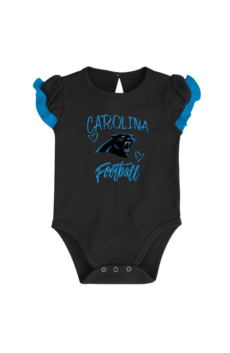 Outerstuff Newborn & Infant Black/Blue Carolina Panthers Too Much Love Two-Piece Bodysuit Set, Alternate, color,