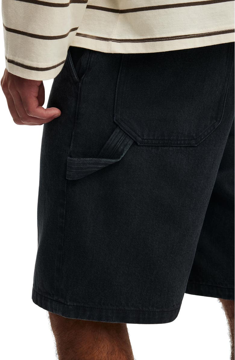 Cotton On Men's Baggy Worker Short, Alternate, color, Washed Black