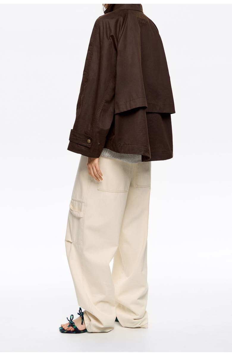 Bimba y Lola Coated A-Line Trench, Alternate, color, Dark Brown