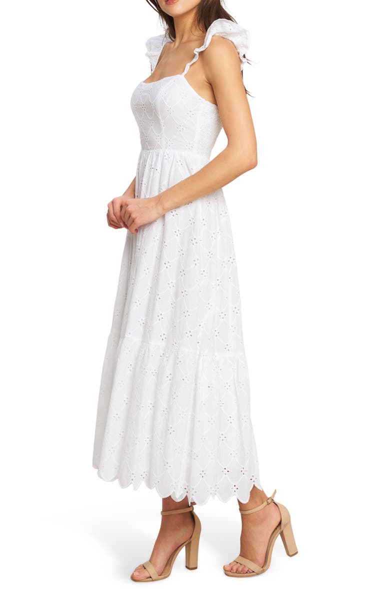 FLYING TOMATO Embroidered Eyelet Cotton Sundress, Alternate, color, White