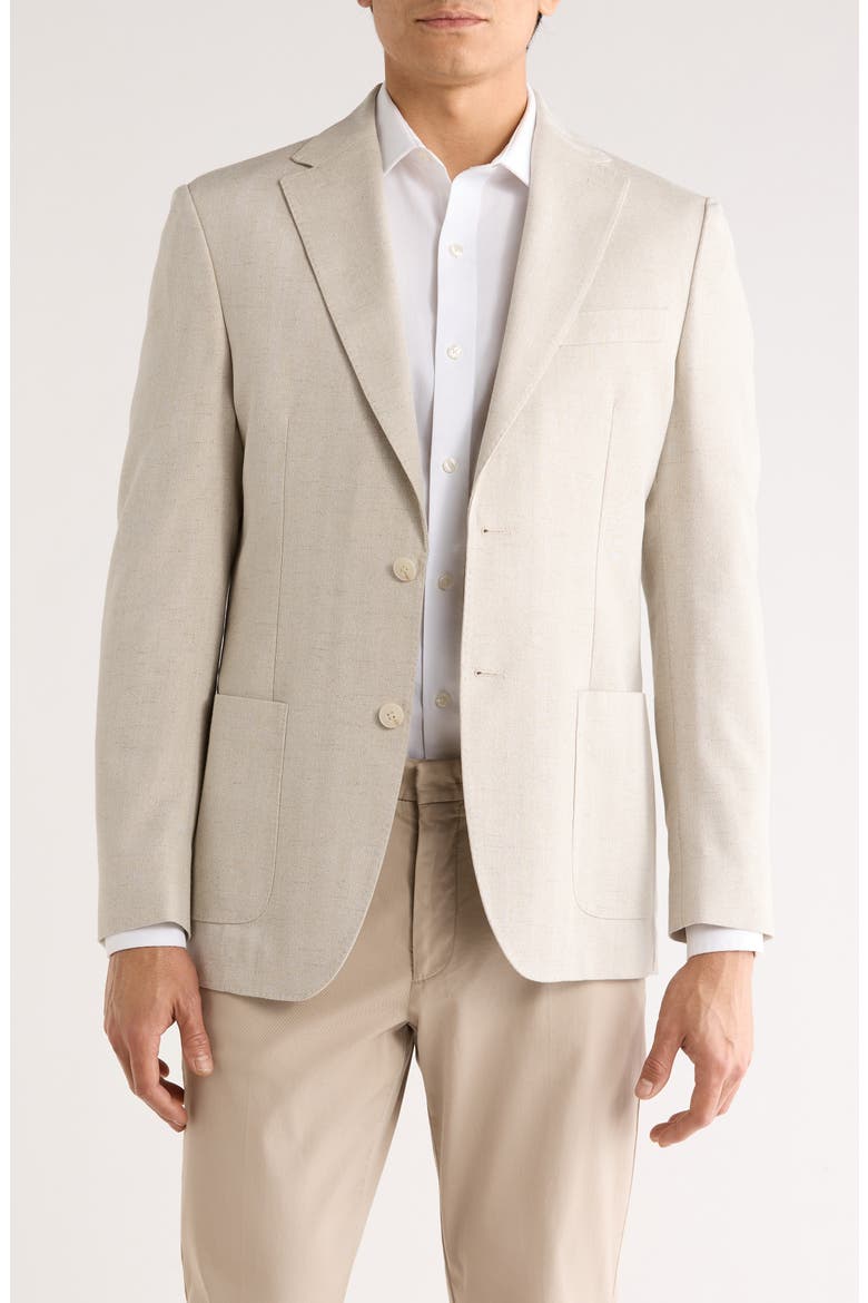 Tan Herringbone Notch Lapel Sport Coat, Main, color, TAN HERRINGBONE
