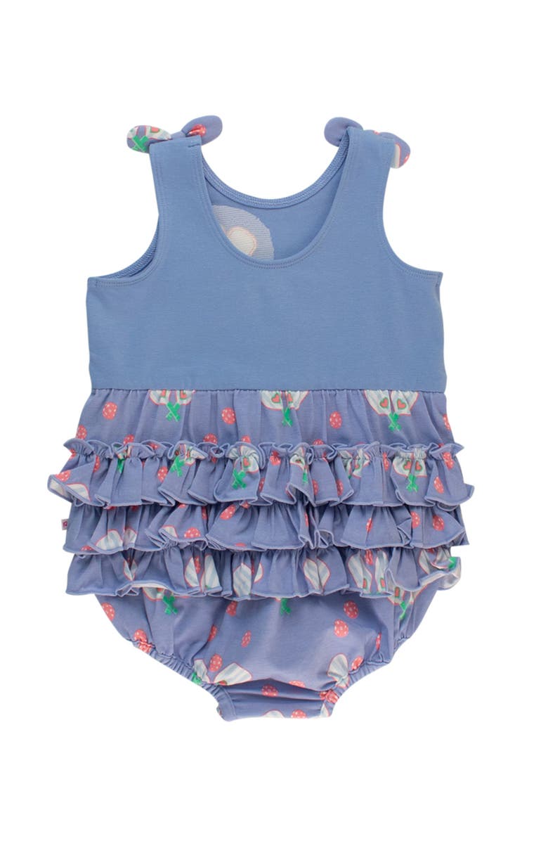 RuffleButts Baby/Toddler Knit Tie Shoulder Bubble Romper, Alternate, color, Pickleball Playtime