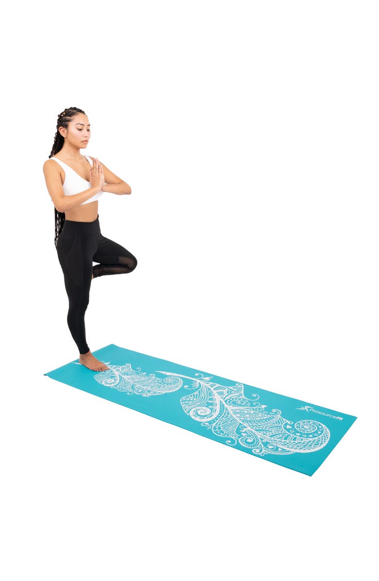 ProsourceFit Printed Yoga Mat, Alternate, color, Blue