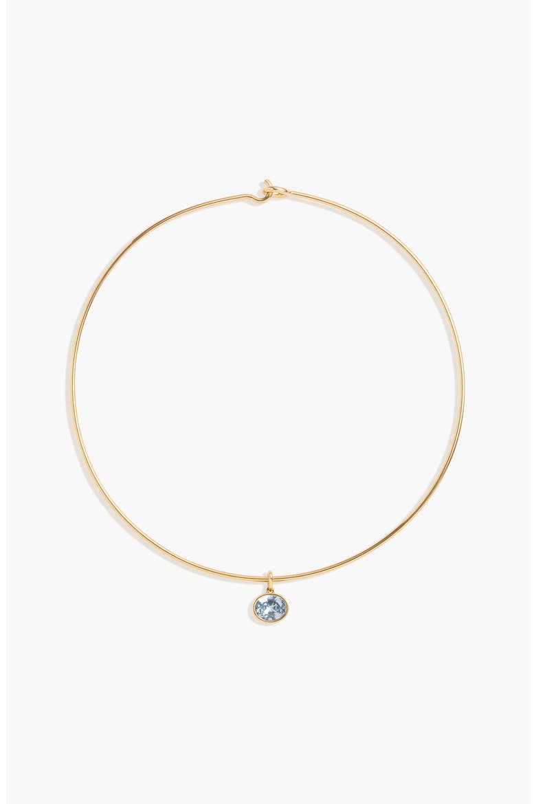 Lab Grown Aquamarine Oval Pendant Collar Necklace, Main, color, Yellow