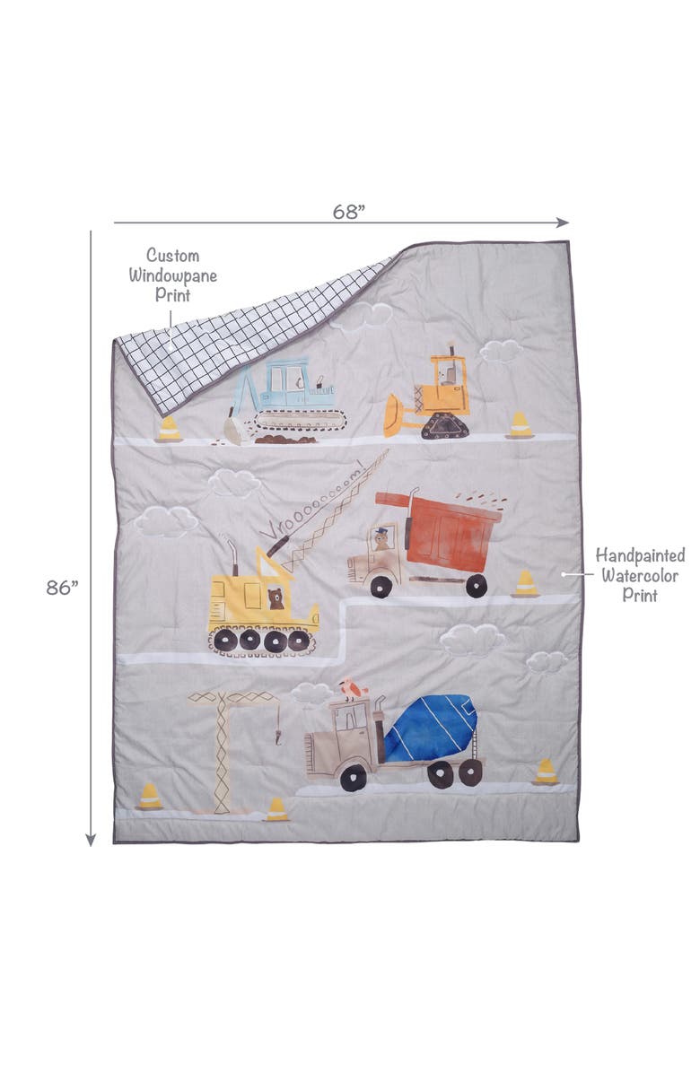 Bedtime Originals Construction Zone Twin Quilt
Pillow Sham Set, Alternate, color, Gray