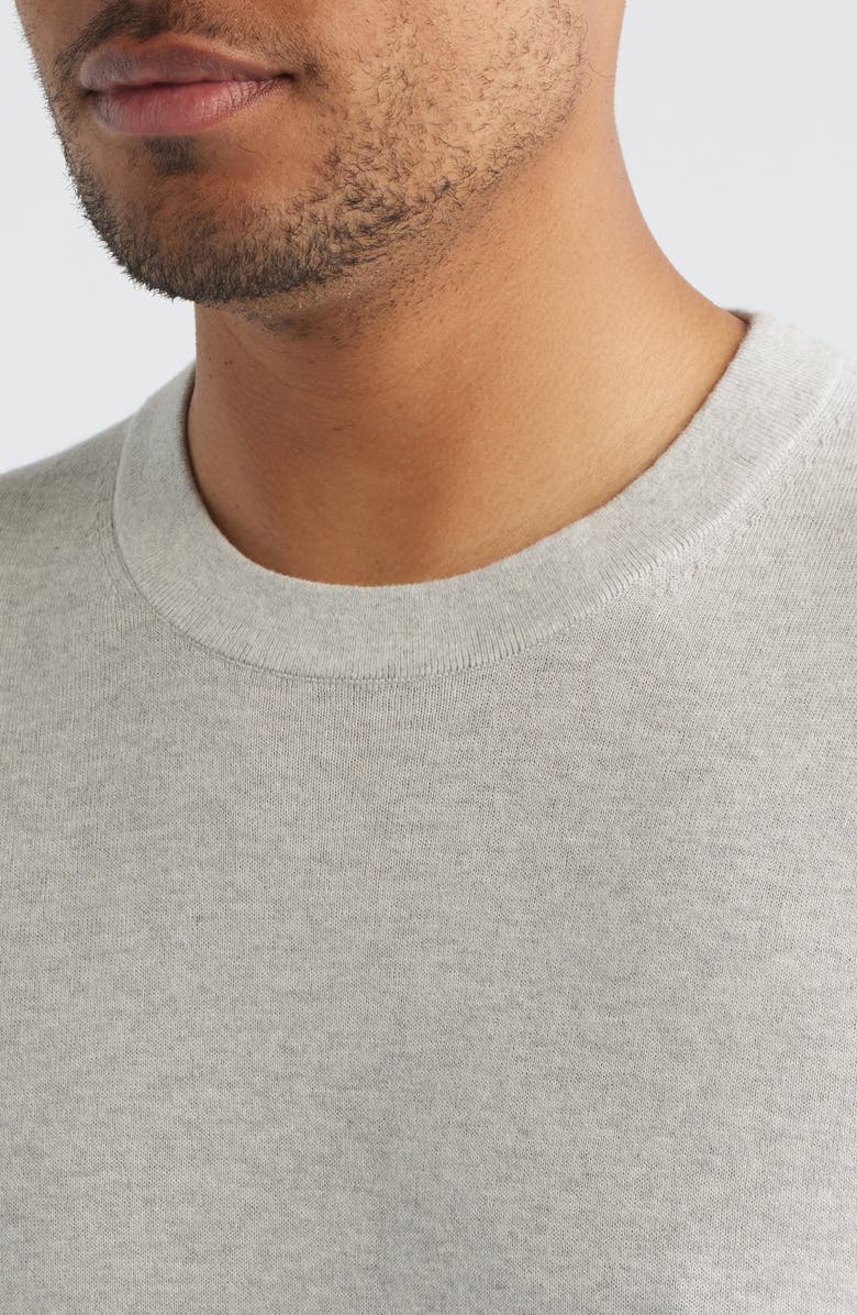 Madewell Cotton Crewneck Sweater T-Shirt, Alternate, color, Heather Pewter