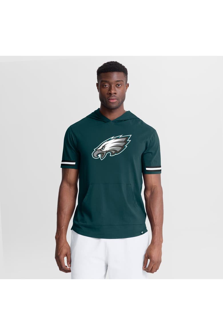 Men's Fanatics Midnight Green Philadelphia Eagles Optimal Play Short Sleeve Hooded T-Shirt, Main, color, Green