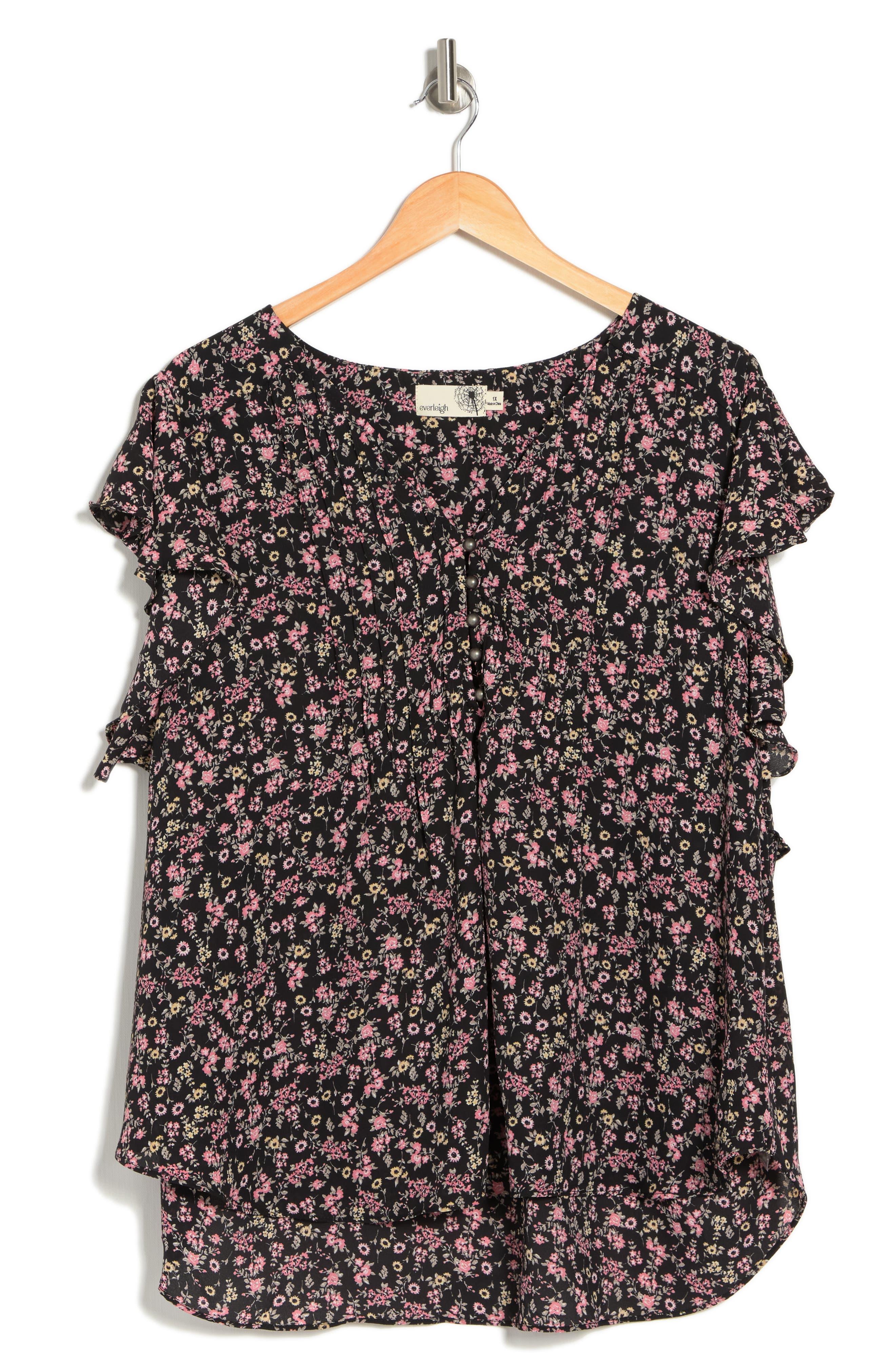 Everleigh Pintuck Flutter Sleeve Blouse (Women) | Nordstromrack