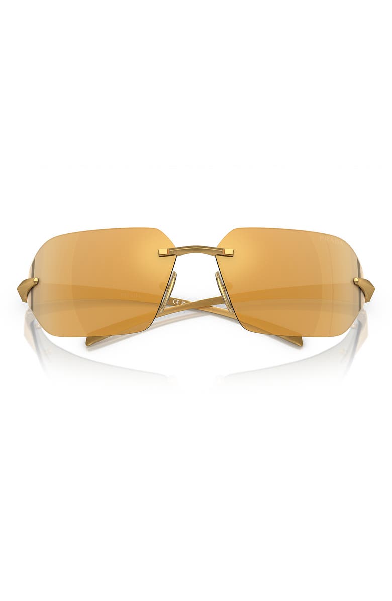 Prada 71mm Irregular Sunglasses, Alternate, color, Gold