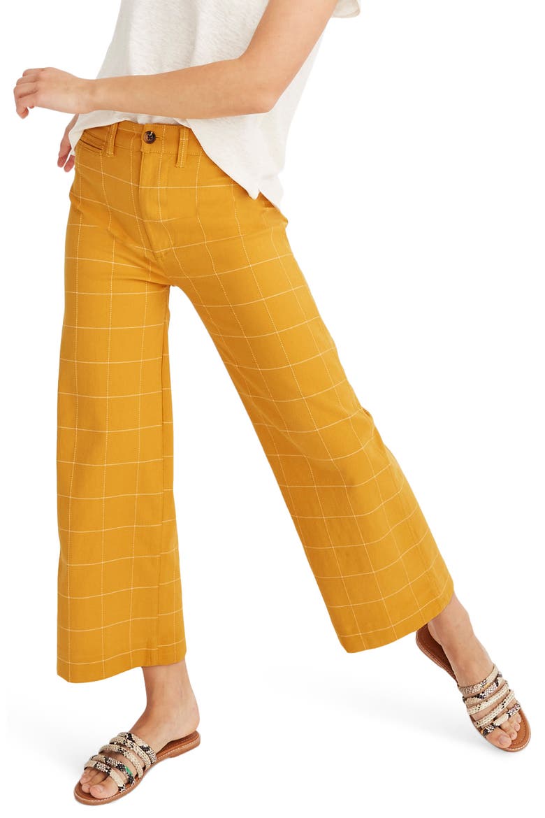 Emmett Windowpane Crop Wide Leg Pants, Main, color, WINDOWPANE TUNGSTEN GLOW