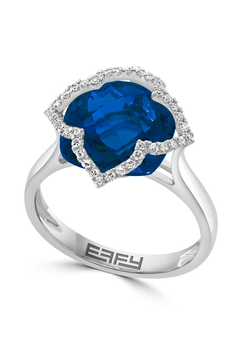 14K White Gold Twilight Blue Topaz Ring, Main, color, Blue