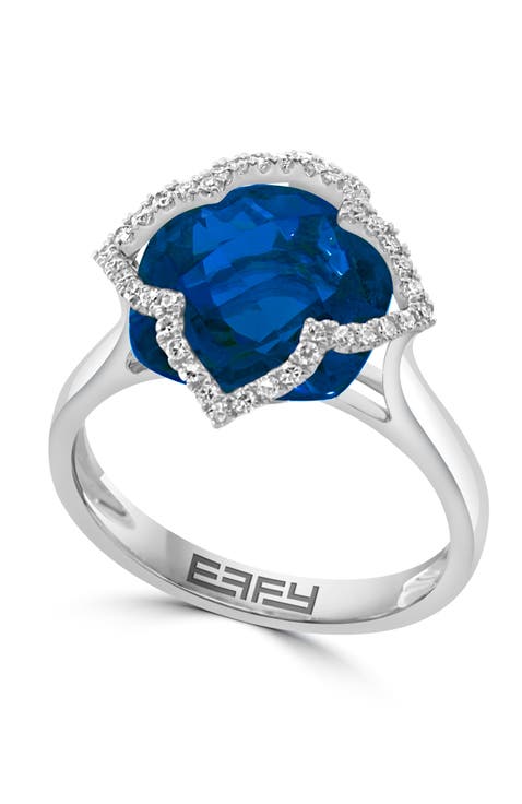 14K White Gold Twilight Blue Topaz Ring