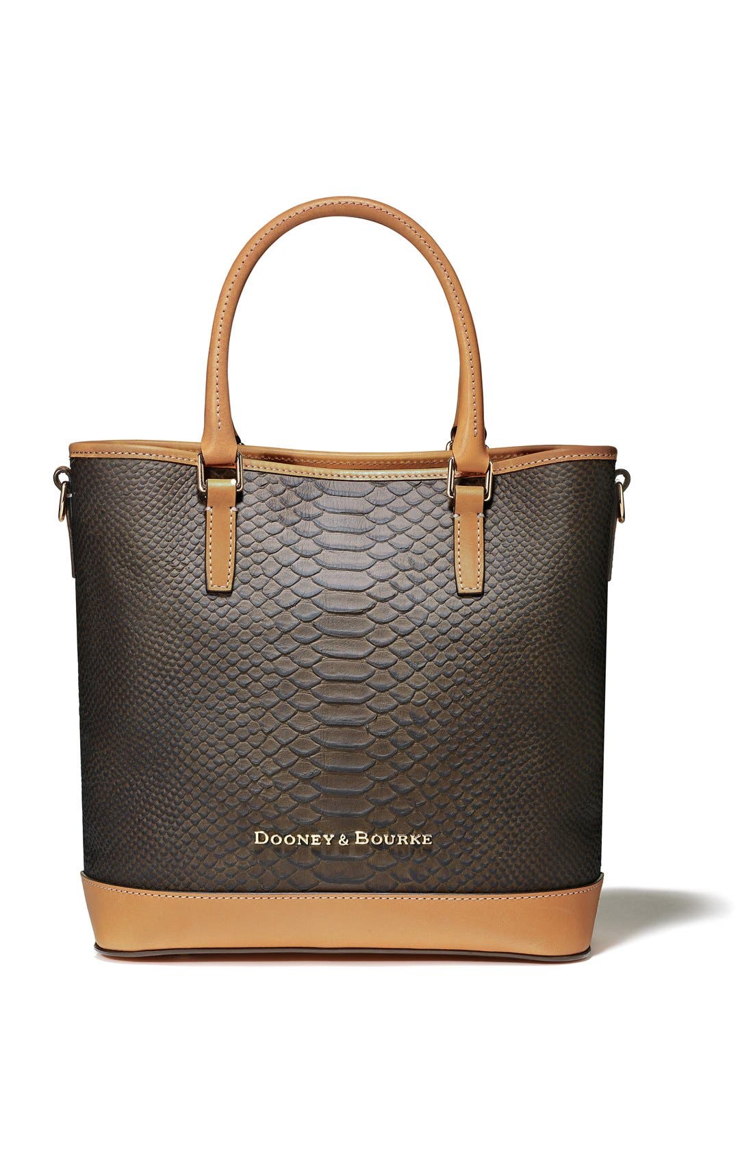 'Cara' Snake Embossed Leather Satchel, Alternate, color, BLACK