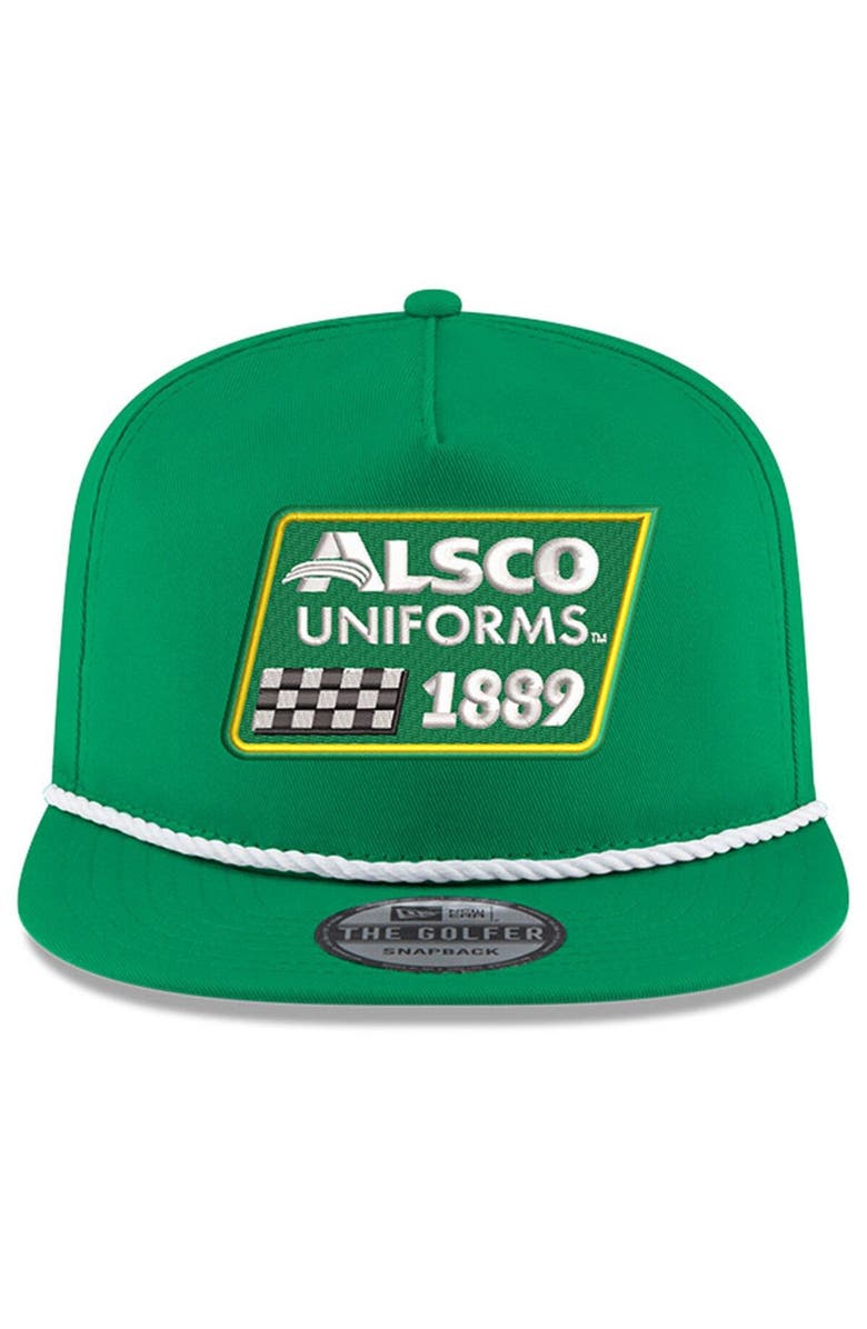 New Era Men's New Era Kelly Green Kyle Busch Alsco Uniforms Golfer Snapback Adjustable Hat, Alternate, color, Kelly Green
