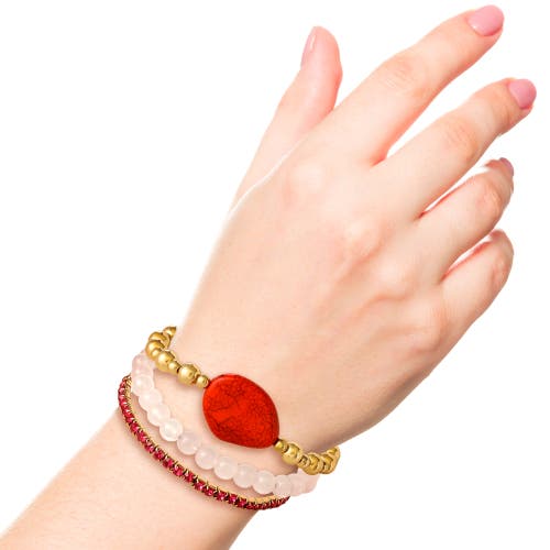 Jessica Simpson 3-piece Beaded Stretch Bracelet Set