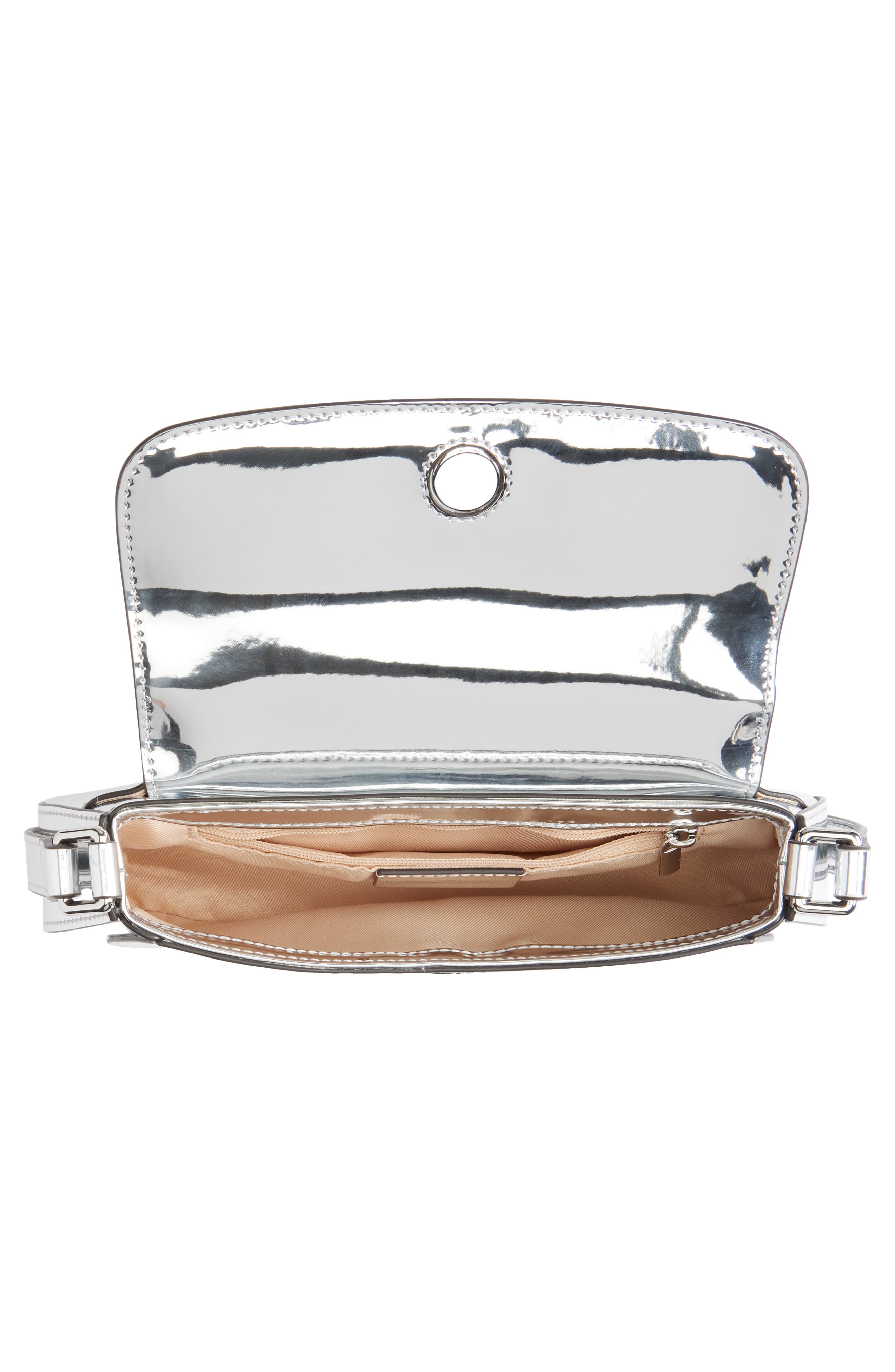 Sam Edelman Small Loraine Metallic Faux Leather Shoulder Bag, Alternate, color, 