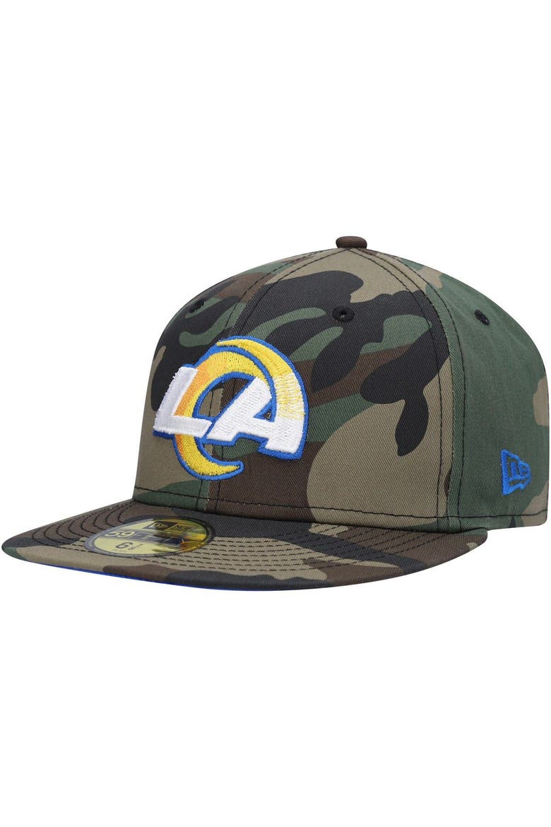 Men's New Era Camo Los Angeles Rams Woodland 59FIFTY Fitted Hat, Main, color, Camo