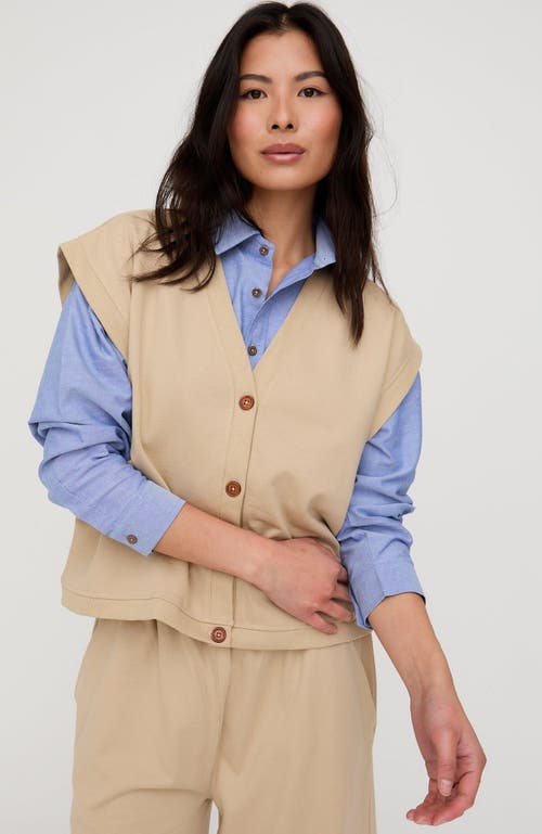 Turtledove London Organic Cotton Blythe Sleeveless Top in Stone  product