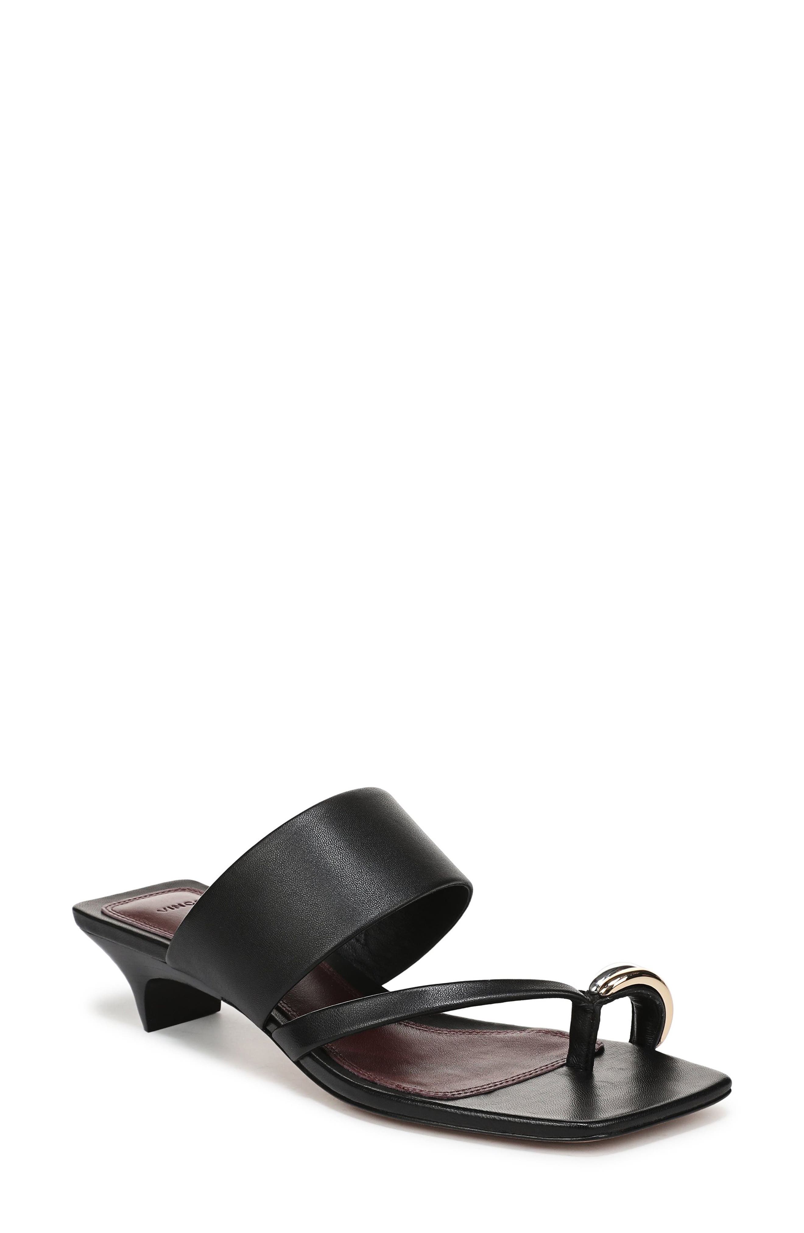 Vince Stacy Toe Loop Sandal, Main, color, Black