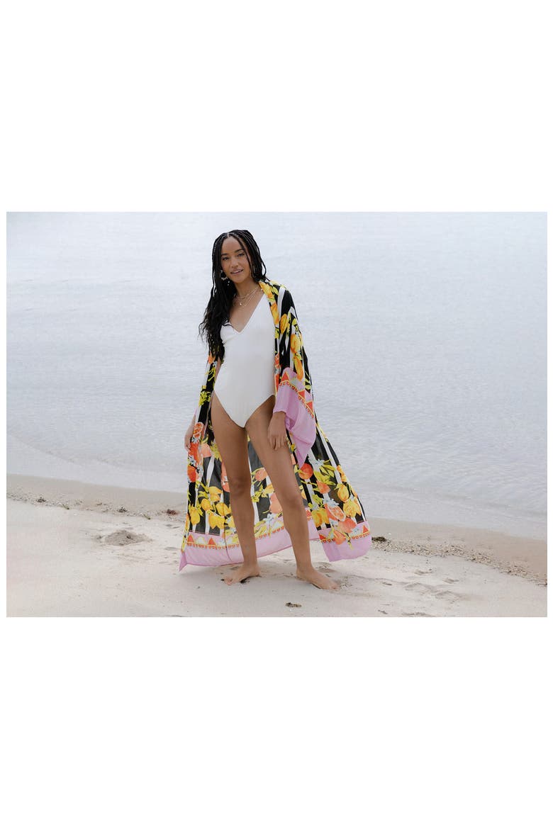 Citrus Motif Maxi Topper, Alternate, color, BLACK