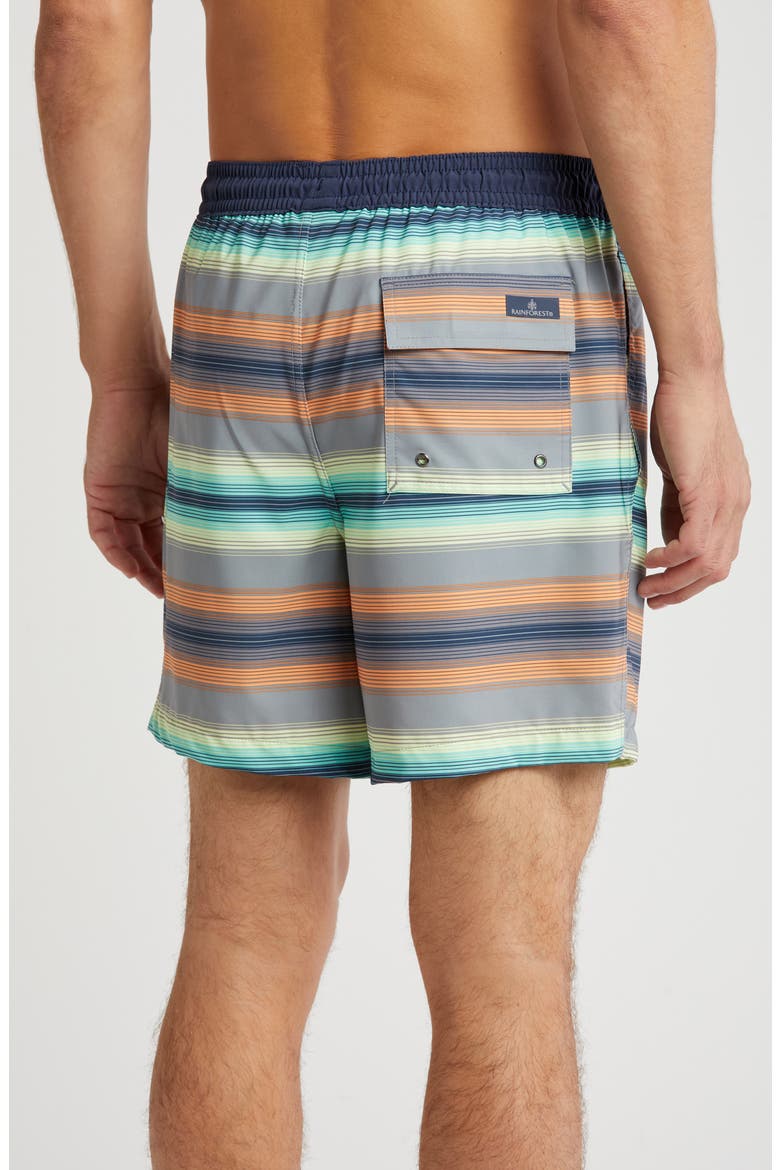 Stripe Comfort Liner Swim Shorts, Alternate, color, GREEN/ORANGE