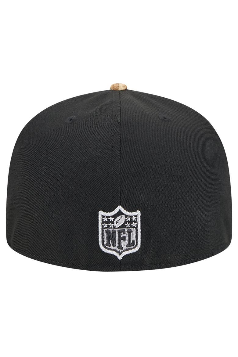 Men's New Era Black Las Vegas Raiders Active Two-Tone Camo 59FIFTY Fitted Hat, Alternate, color, Black