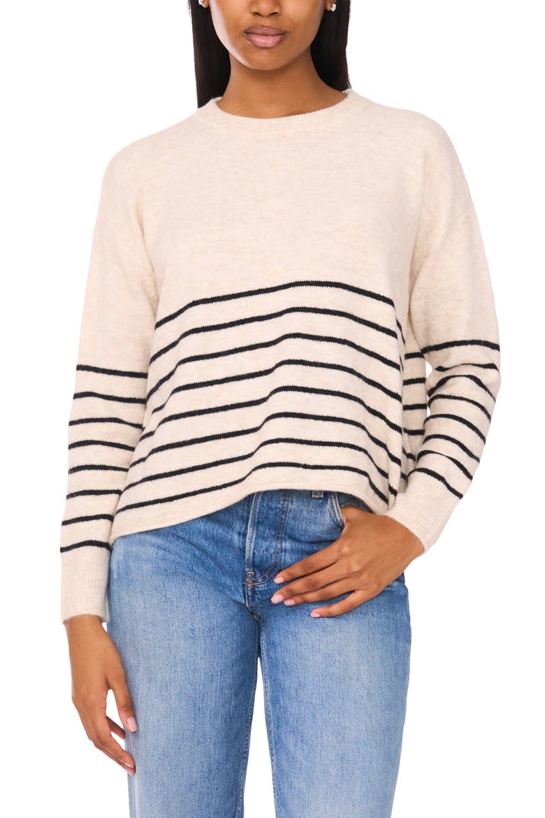 Stripe Sweater, Alternate, color, MALTED/ RICH BLACK