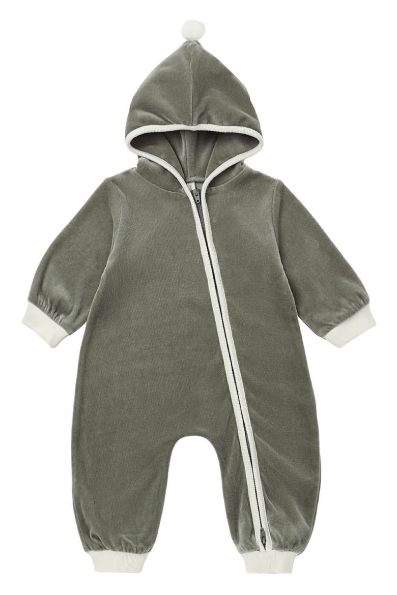 Kids' Velour Zip Jumpsuit, Main, color, SPRUCE