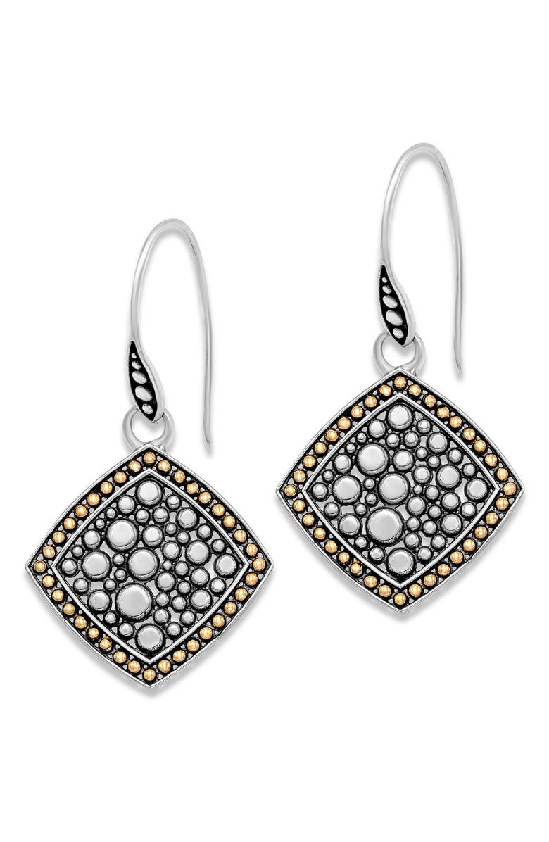 SAMUEL B. Sterling Silver & 18K Gold Beaded Cushion Drop Earrings, Main, color, 