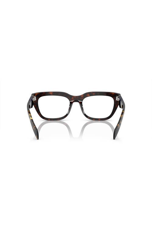Prada 52mm Irregular Optical Glasses In Brown