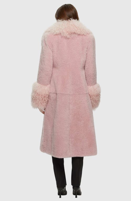 Gorski Mixed-fur Long Stroller Coat In Pink