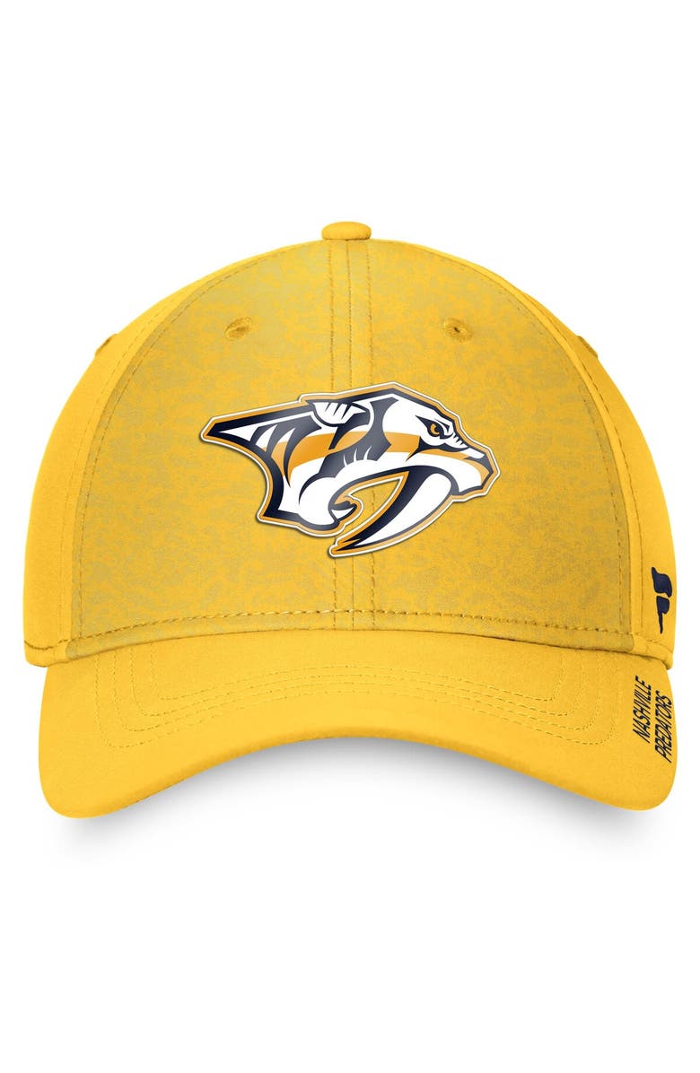FANATICS Men's Fanatics Branded Gold Nashville Predators Authentic Pro Rink Flex Hat, Alternate, color,