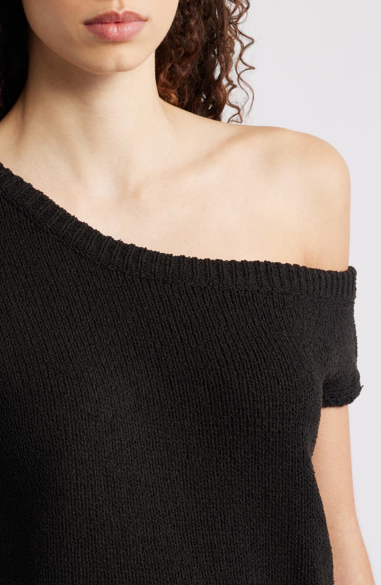Petal & Pup Coco One-Shoulder Knit Top, Alternate, color, Black