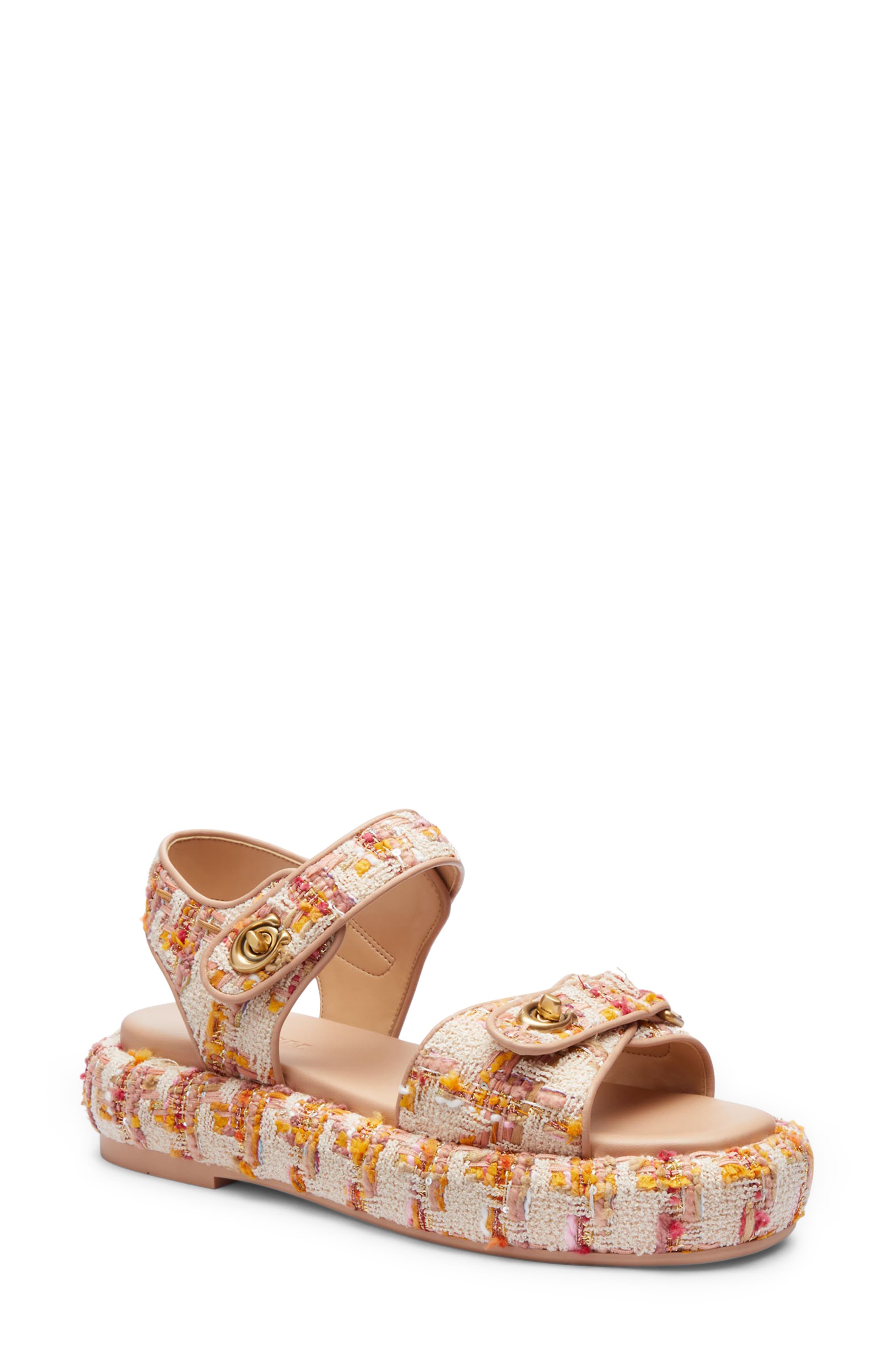 COACH Peyton Tweed Platform Sandal, Main, color, 